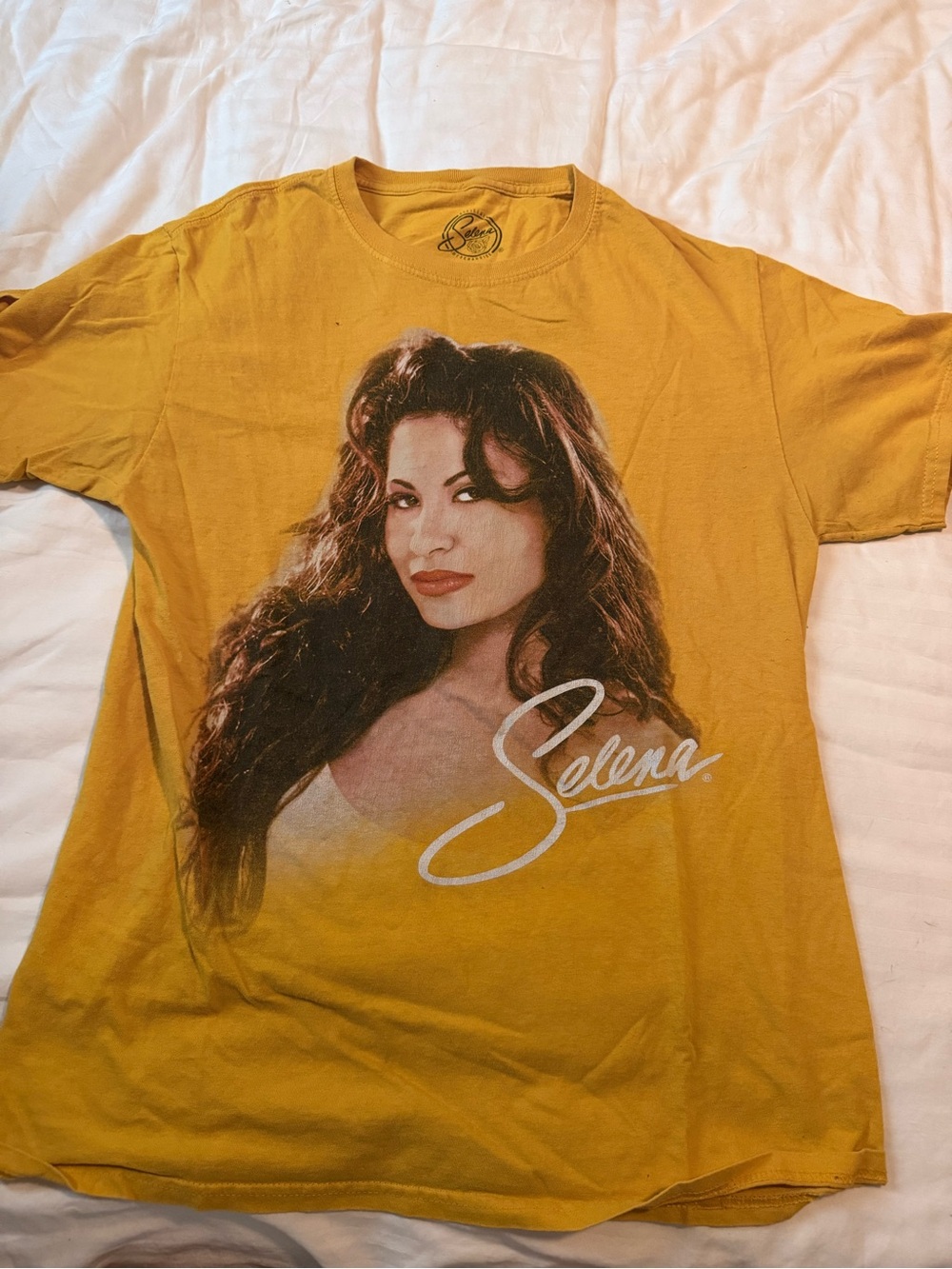 Selena Graphic Tee - Mustard Yellow Women’s Top vintage